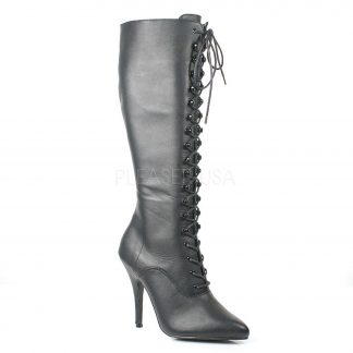 Leather Laced Up Knee Boot
