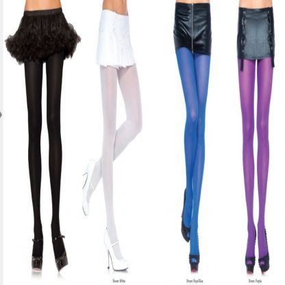 Tights in black, white, purple and beige