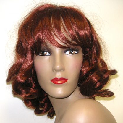 Stephany with bangs synthetic wig in red