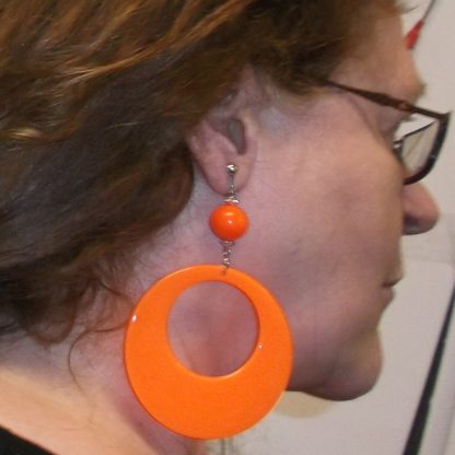 Plastic Hoop Earring Orange
