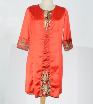 Red Dress Asian Motif