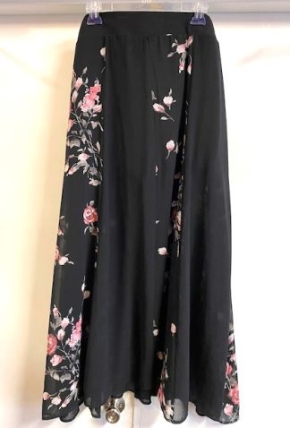 Floor Length Skirt with Transparent Panels